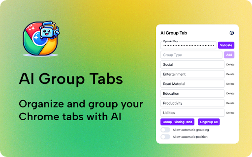 Tab Grouping AI: Chrome Extension for Smart AI-Powered Tab Organization