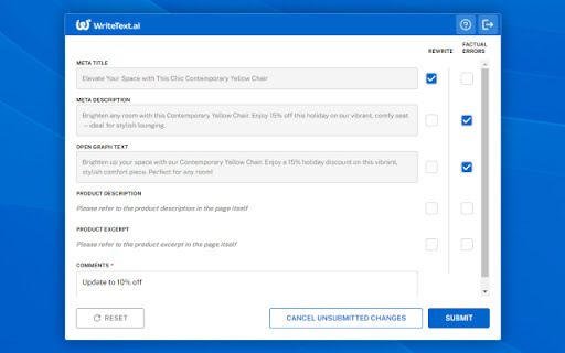 WriteText.ai Browser Extension: Rewrite & Fact-Check Text for E-commerce
