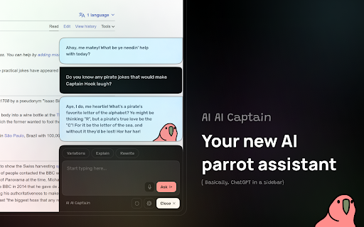 AI Cap’n - Chrome Extension: ChatGPT AI Assistant for Smarter Browsing