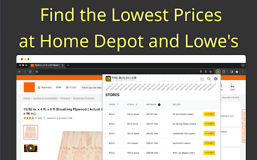 BuildClub - Chrome Extension: Find Deals, Switch Stores, Get Price Alerts