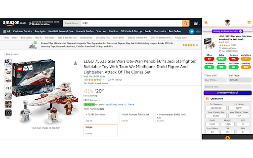 Arbi - Chrome Extension: Detailed Amazon Arbitrage Analysis Tool