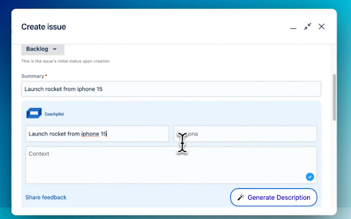 Coachpilot: Streamline User Story Creation on Jira with Chrome Extension