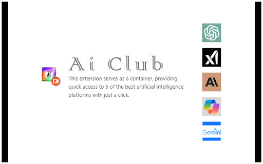 Ai Club 1.2 - Chrome Extension: The Ultimate AI Shortcut Hub for Efficiency