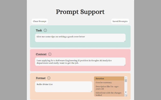 Prompt Support - Chrome Extension: Max Results, Minimal Effort