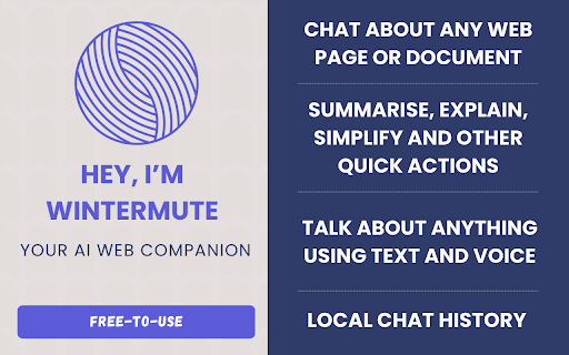 Wintermute AI: AI Assistant Chrome Extension for Smarter Browsing