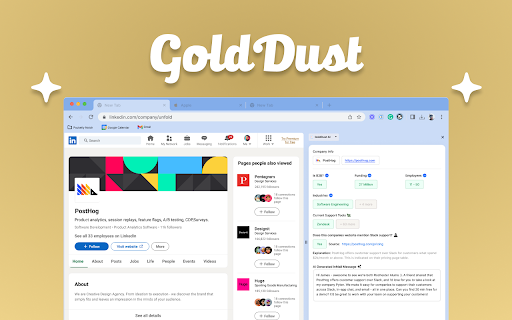 GoldDust - Chrome Extension : Automate Research & Lead Qualification Fast