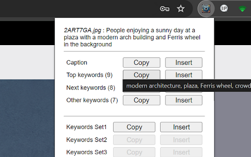 jKeywording - Chrome Extension: Optimize & Simplify Image Keywording Process