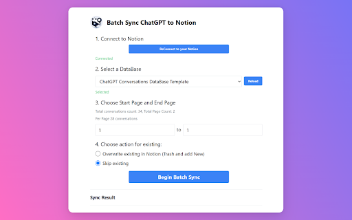 Save ChatGPT to Notion : Effortlessly Save ChatGPT Chats to Notion