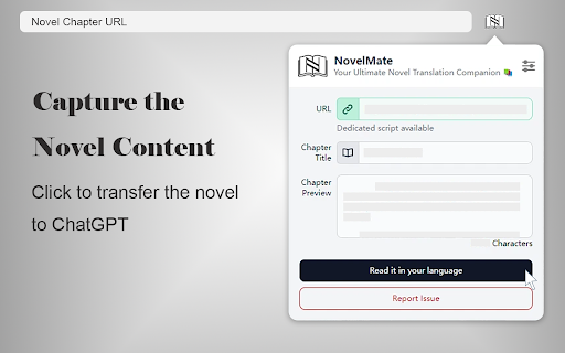 NovelMate - Chrome Extension : Effortless Novel Translation and Enjoyment