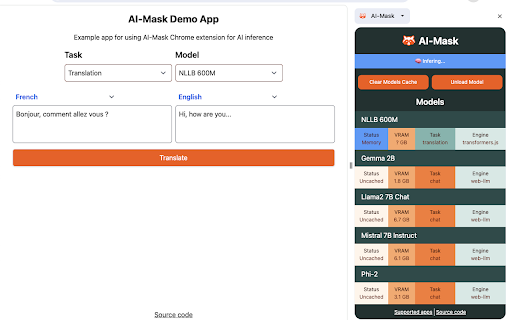 AI-Mask - Chrome Extension: Secure On-device AI Model Gateway for Browsers