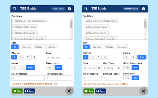 TEE Buddy - Chrome Extension: Automated Slot Booking for Golf Courses