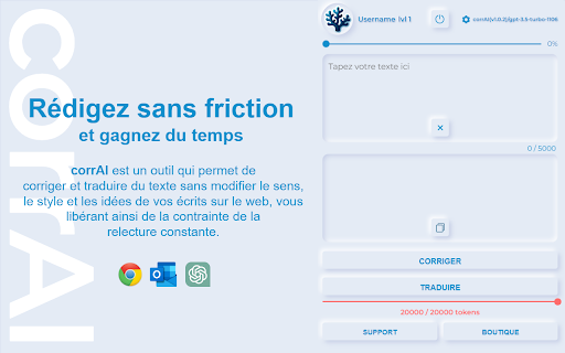 corrAI - Chrome Extension: Effortless Text Correction & Instant Translation