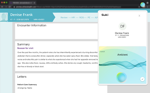 Suki - Chrome Extension: AI Clinical Assistant for Streamlined Workflows