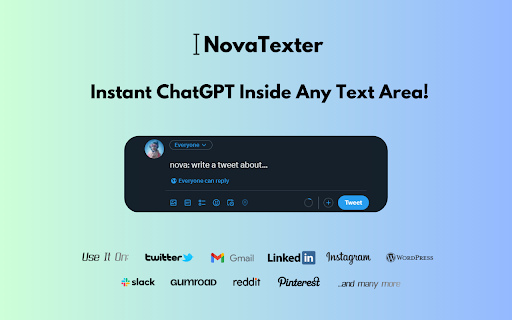 NovaTexter - Chrome Extension: Boost Online Communication with AI Text