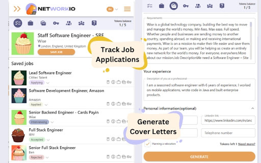 Networkio Job Tracker: Effortless Job Tracking & AI-Powered Tools