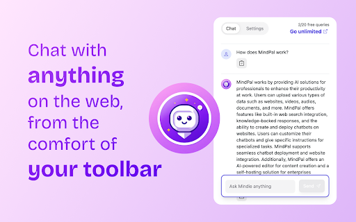 Mindie - Chrome Extension : Unlock Conversations with Any Web Content