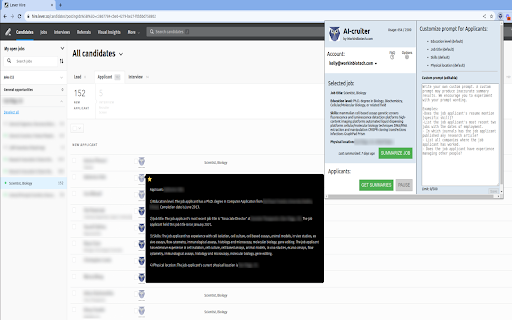 AI-cruiter Extension: Efficiently Review Job Applicants in Chrome