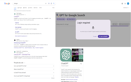 ChatGPT Google Search Extension: Chrome AI Answers - Instant on Google