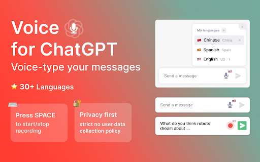 Vocha - Chrome Extension: Voice Messaging for ChatGPT Users' Efficiency