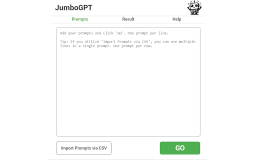 JumboGPT - Chrome Extension: Bulk ChatGPT Prompts Simplified & Quick