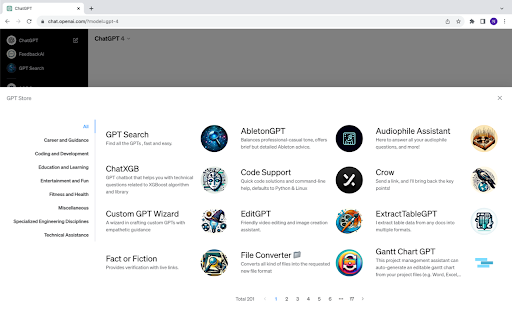 GPT Store - Chrome Extension : Explore the GPT World with Ease