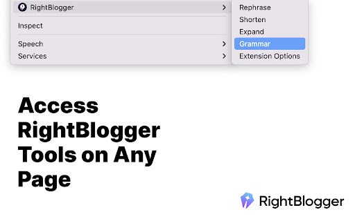 RightBlogger: AI Writing Companion for Faster Chrome-Based Content Creation