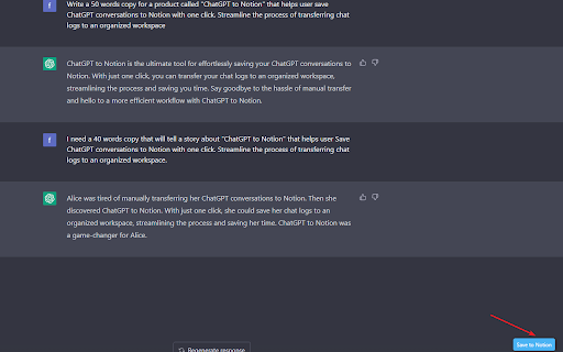 ChatGPT to Notion - Chrome Extension: Save Chats Instantly to Notion