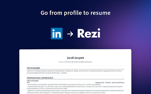 Linkedin to Resume - Chrome Extension: Convert Linkedin to Resume Easily