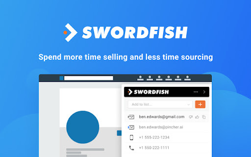 Swordfish AI - Chrome Extension: Find Cell Numbers & Emails Quickly