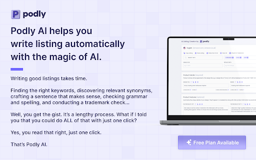 AI Listing Creator by Podly: AI Tool for Amazon Sellers, Boost Sales Now