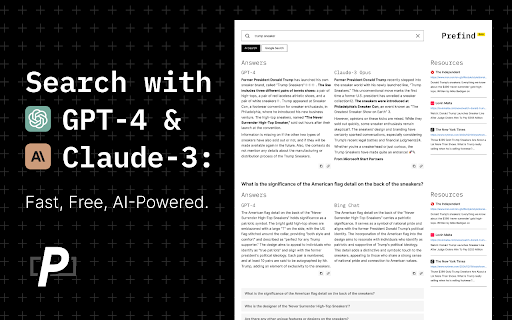 Prefind.ai - Chrome Extension: AI-Powered Search with GPT-4 & Claude-3