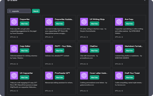 GPTs Store Search - Chrome Extension: Find Custom GPT Models Quickly