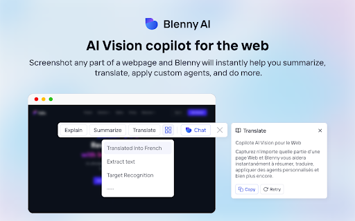 Blenny - Chrome Extension: AI Vision Enhancement : Enhance Browser with AI Vision