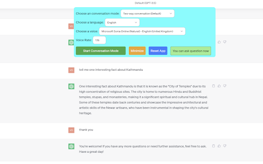 ChatGPT Voice Interaction Extension : Voice-based Conv.