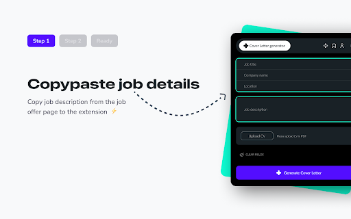 AI Cover Letter Generator - Chrome Extension : Efficiently Create Tailored Cover Letters