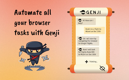 Genji - Chrome Extension: AI Sidekick Automates Tasks