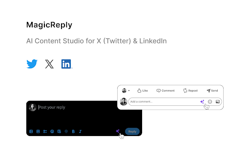 MagicReply: AI-Powered Replies to Twitter & LinkedIn Posts