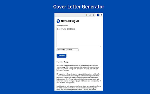 Networking AI: Cover Letter & Resume Builder – Automate Job Communication