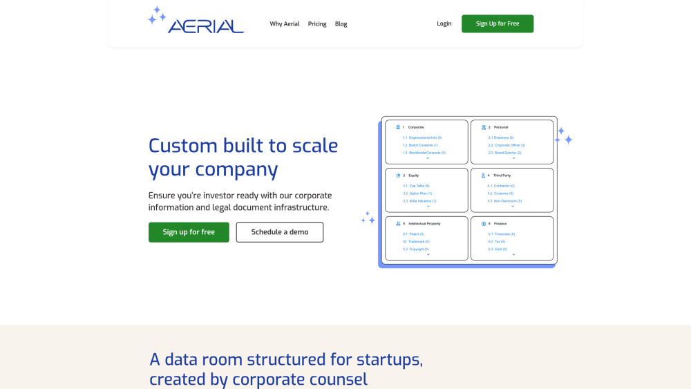 Aerial: Effortless Legal Document Management for Startups