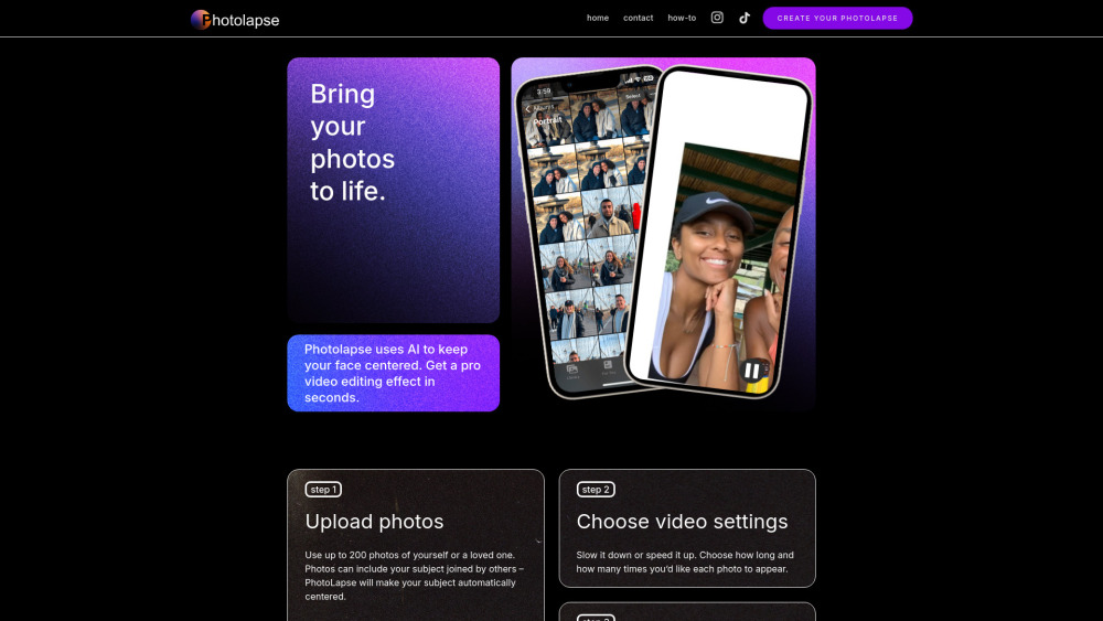 Photolapse AI: AI-Powered Flashlapse Video Creation Tool - Fast & Simple