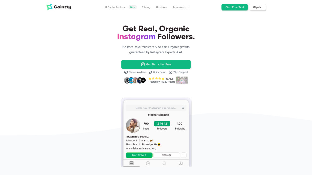 Gainsty: AI-Powered Tool for Organic Instagram Follower Growth