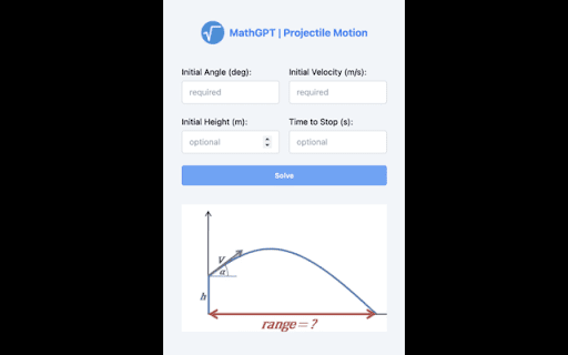 Projectile Motion Calculator: Fast Problem Solver - MathGPT Extension