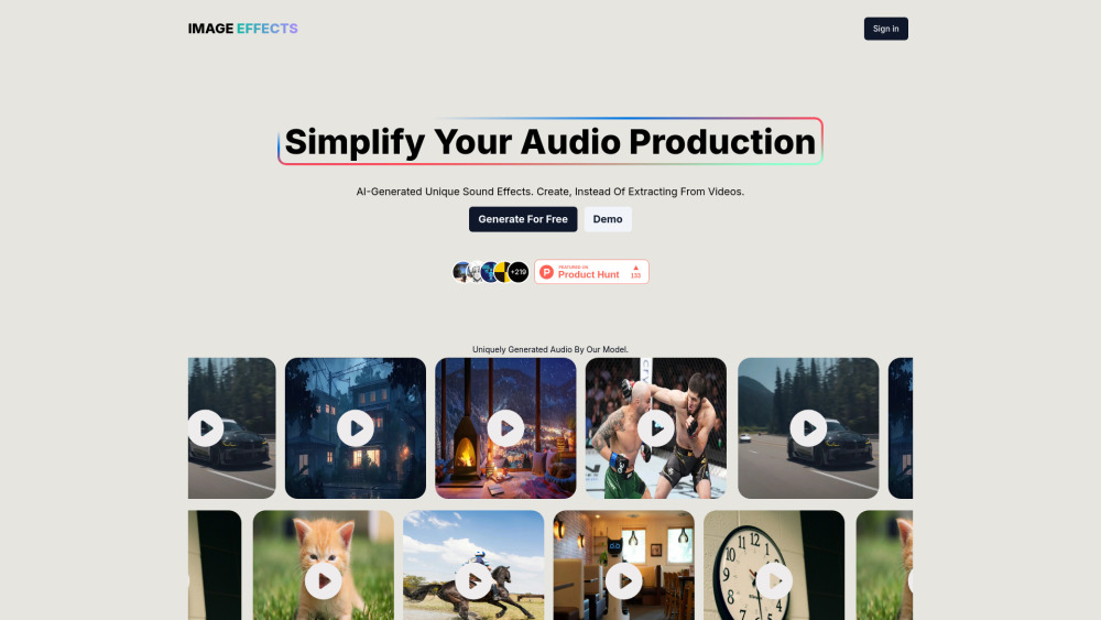 Image Effects: AI-Generated Sound & Visual Effects Platform Online