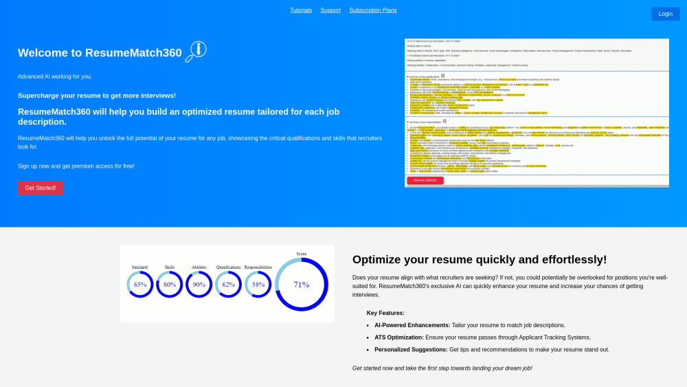 ResumeMatch360: AI Resume Optimization for Your Dream Job