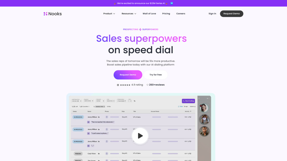 Nooks | AI Dialer & Virtual Salesfloor: Boost Sales Productivity Platform