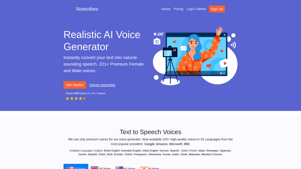 Notevibes: AI Text-to-Speech Tool with Premium Voices & Advanced Features