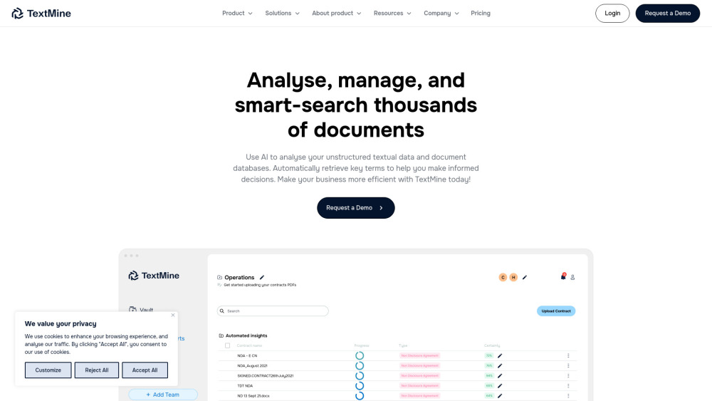 TextMine: AI Powered Knowledge Base for Business Documents