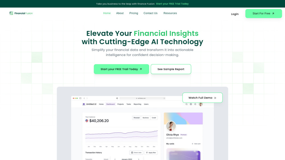Financial Fusion: AI-Driven Insights for Effective Finance Management Financial Fusion: AI-Driven Insights for Effective Finance Management