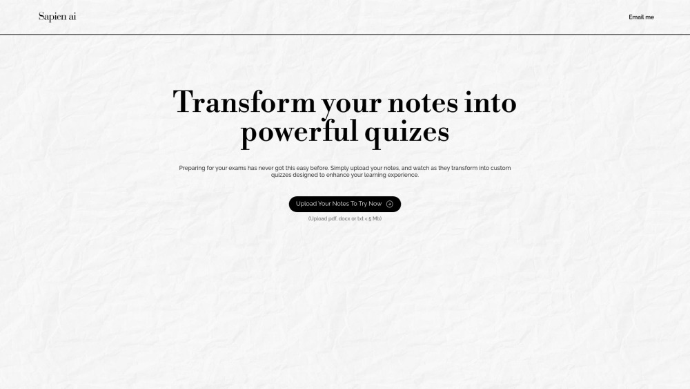 Sapien AI: Convert Notes to Quizzes | Custom Learning Enhancement