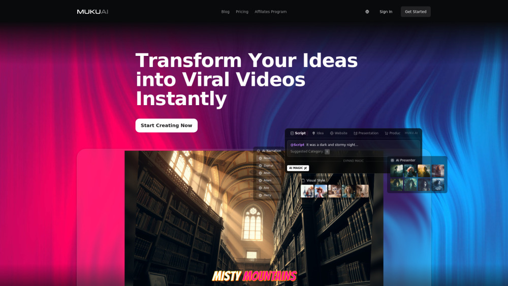 MukuAI: AI Tool for Creating Viral Videos Quickly and Easily